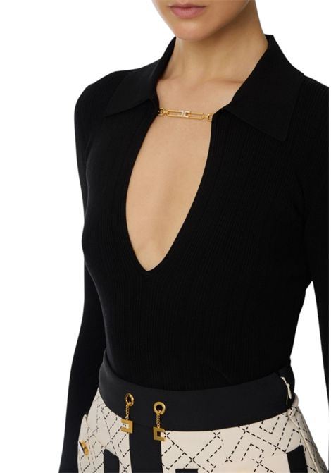 Ribbed knit with openwork details ELISABETTA FRANCHI | sweaters | MK09B56E2110
